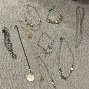 Elegant Silver and Gold Necklace Set